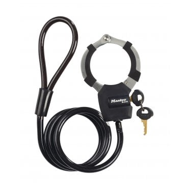 4x Master Lock Street Cuff + Cable Black 8mm x 1m Key %5B8275%5D