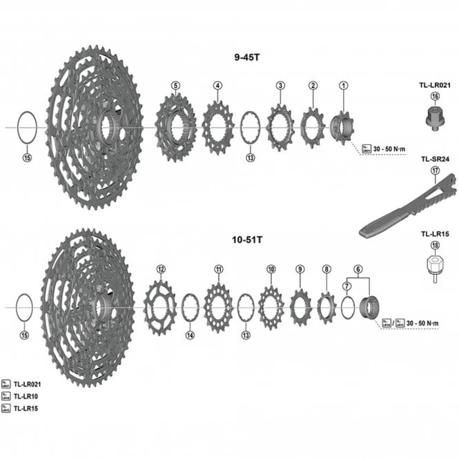 Shimano CS-M9200 lock ring with sprocket, 9T