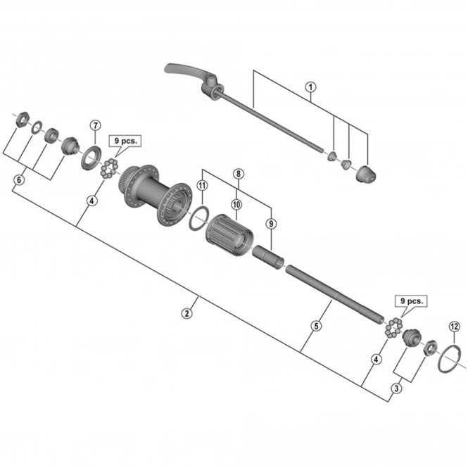 Shimano FH-UR600 complete quick release, 173 mm