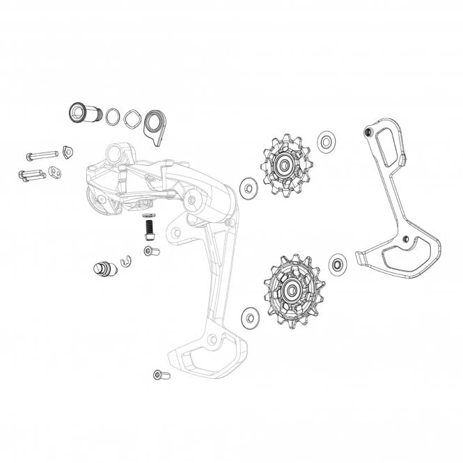 SRAM Rear Derailleur B-Knuckle Kit Eagle 90 T-Type Eagle (Includes Inner, Middle And Outer B-Knuckle, Cable Guide And Cover With Bolts)